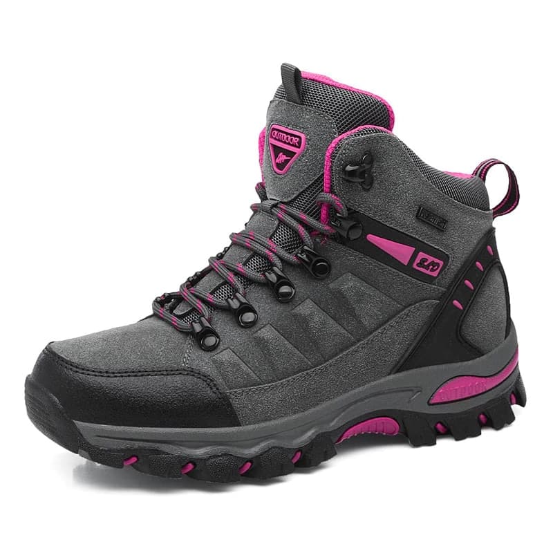 Chaussures de randonnée pour femme montantes (Couleur: Gris, Taille de chaussure: 43)