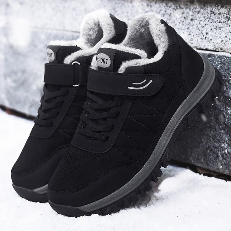 Chaussures fourrées en velours pour femme (Couleur: Noir, Taille: 44)