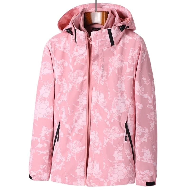 Veste d'hiver 2 en 1 pour femme (Couleur: Rose, Taille: L)