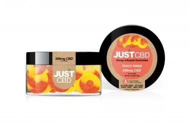 GUMMIES - 250mg CBD - JUSTCBD Anneaux Pêche