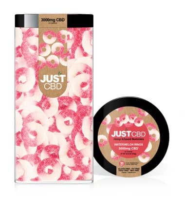 GUMMIES - 3000mg CBD - JUSTCBD Anneaux Pastèque