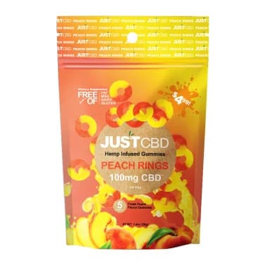 GUMMIES - 100mg CBD - JUSTCBD Peach Ring