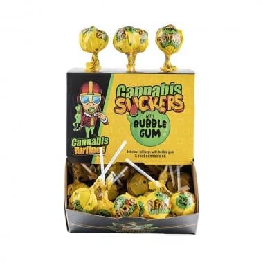 Pack 50 sucettes au chanvre - sans THC Goût bubble gum