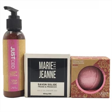 Pack Bien Être - Lotion, Savon, Bombe de bain - CANNABIDIOLPARADISE Rose