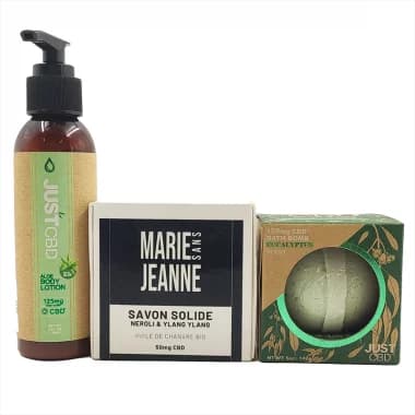 Pack Bien Être - Lotion, Savon, Bombe de bain - CANNABIDIOLPARADISE Nature