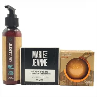Pack Bien Être - Lotion, Savon, Bombe de bain - CANNABIDIOLPARADISE Tonic