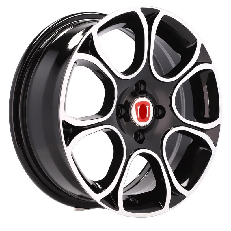 4 jantes 6.0 15 4x98 design fiat noir brillant