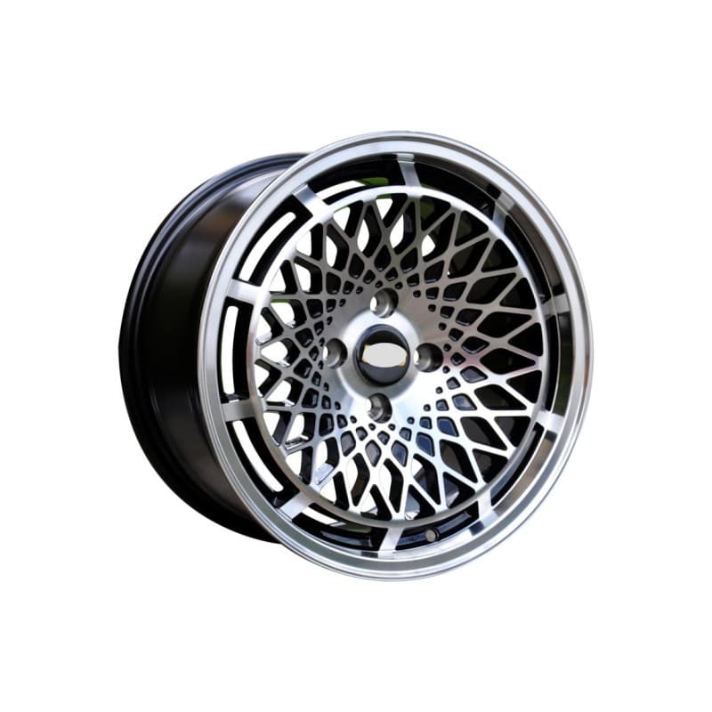 4 jantes 8.0 15 4x100 noir brillant