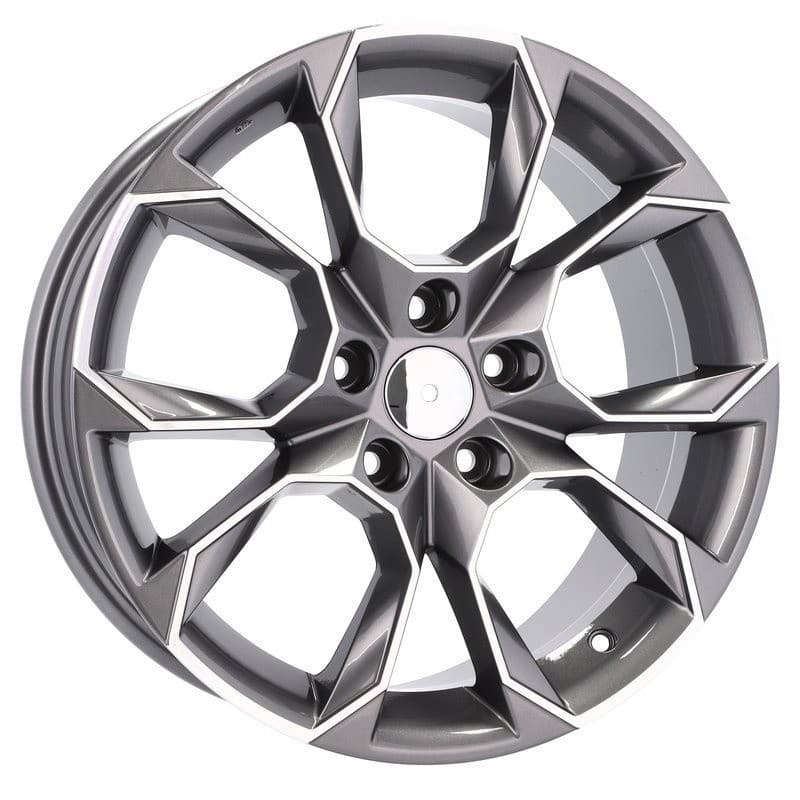 4 jantes 6.5 16 5x112 design skoda gris brillant