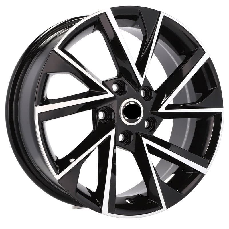 4 jantes 7.0 17 5x100 design skoda noir brillant