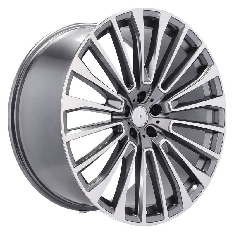 4 jantes 9.5 22 5x112 gris brillant