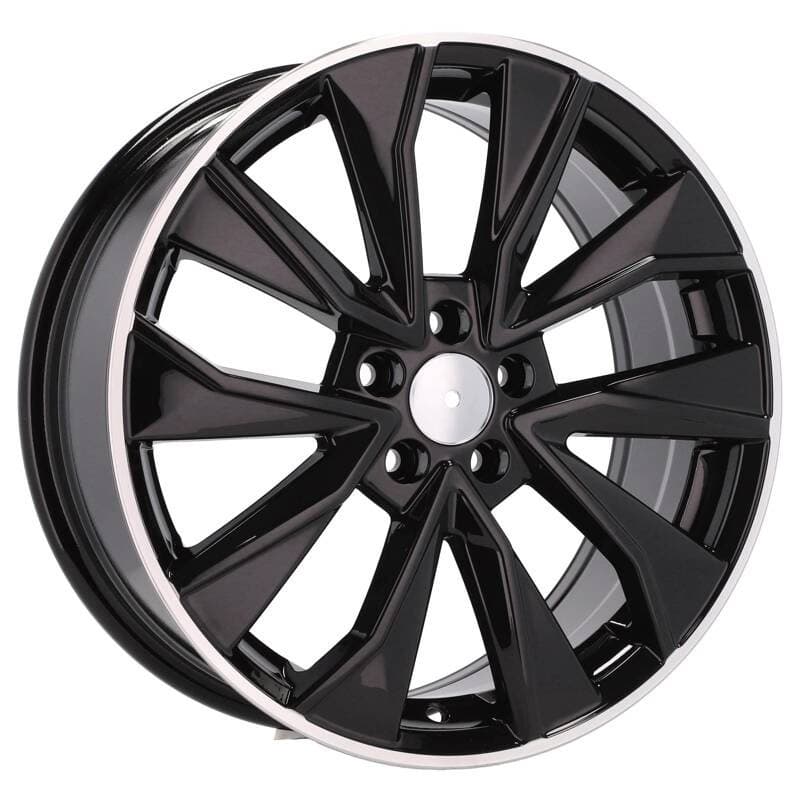 4 jantes 7.0 17 5x100 design skoda noir brillant