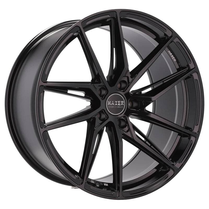 4 jantes 8.5 19 5x112 fluotournage noir brillant