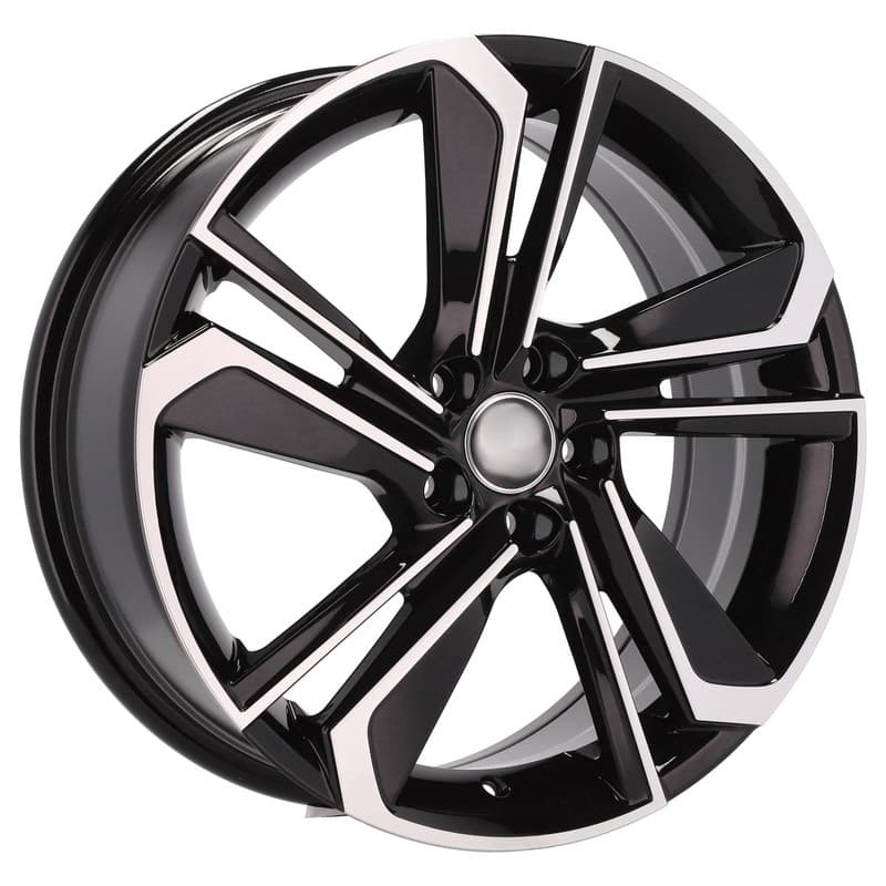 4 jantes 7.0 17 5x100 design skoda noir brillant
