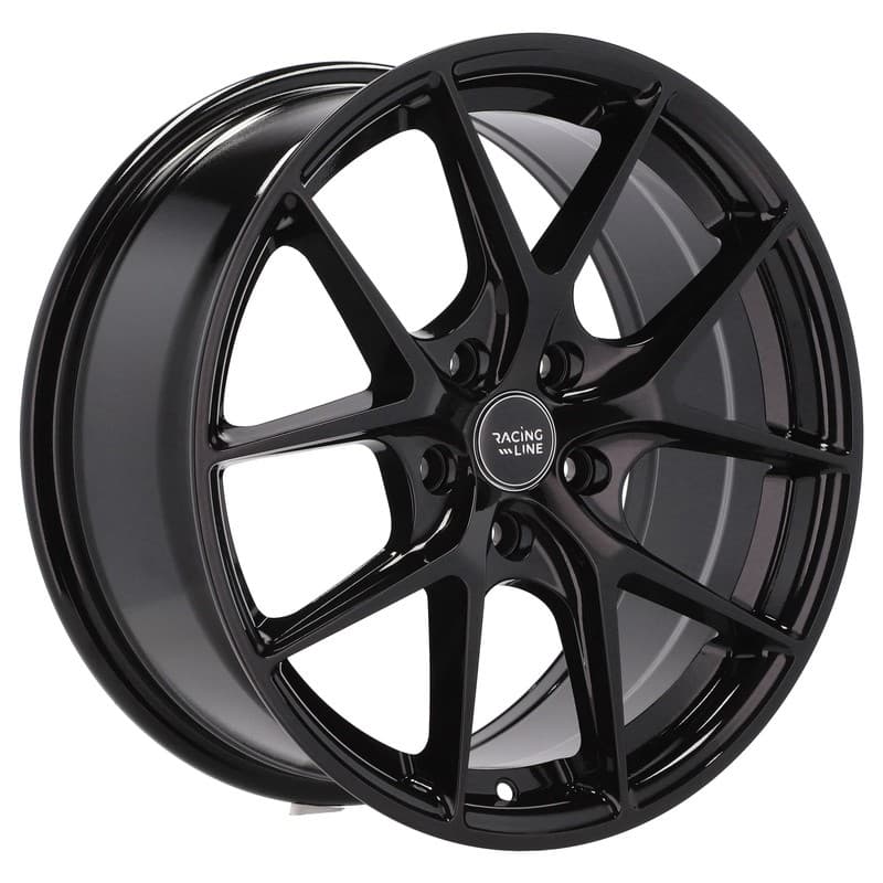 4 jantes 7.5 17 5x108 noir brillant