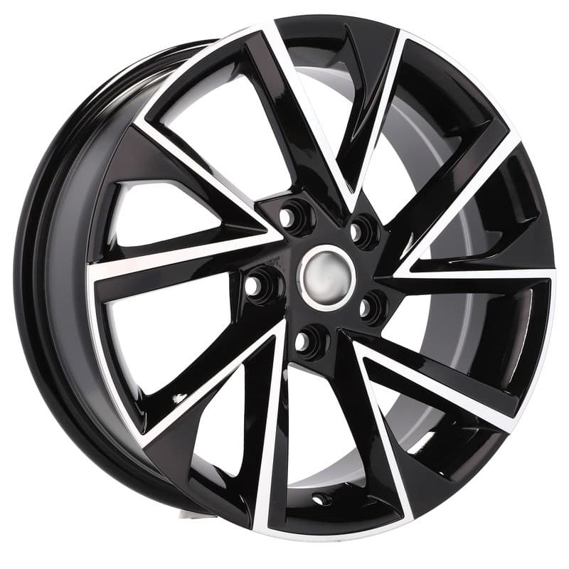 4 jantes 8.5 20 5x112 design skoda noir brillant