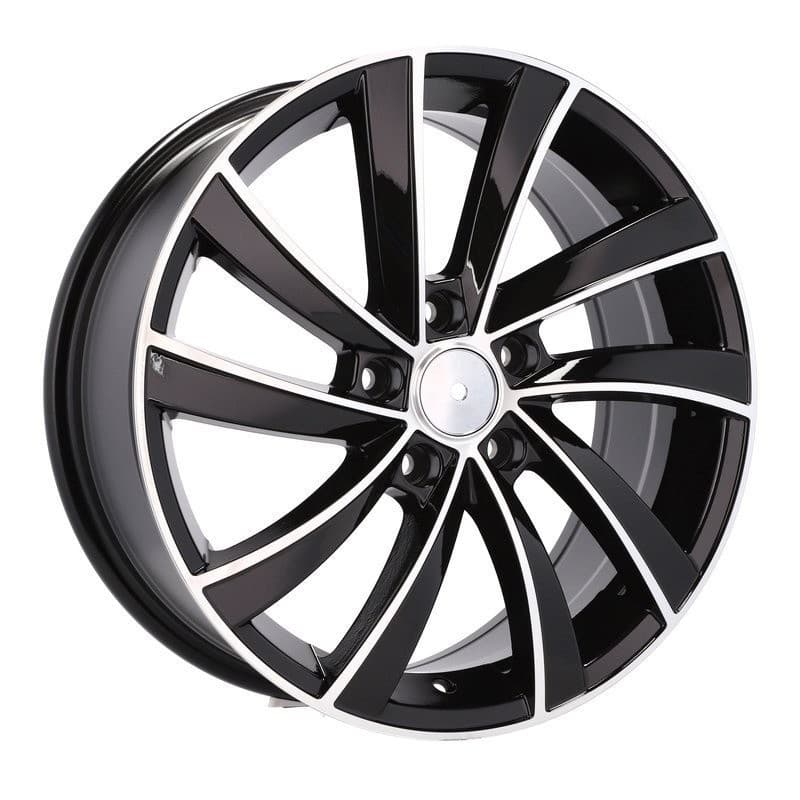 4 jantes 7.5 18 5x112 design skoda noir brillant