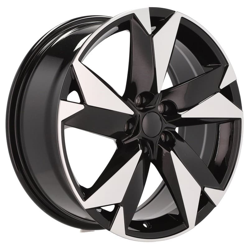 4 jantes 7.5 18 5x112 design skoda noir brillant