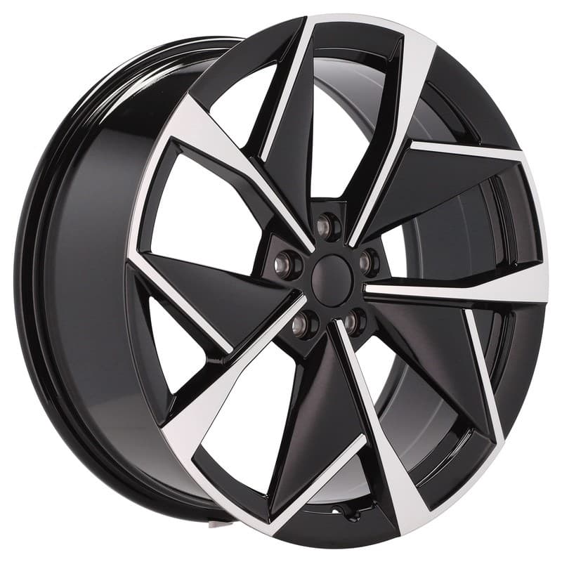 4 jantes 8.0 19 5x112 design skoda noir brillant
