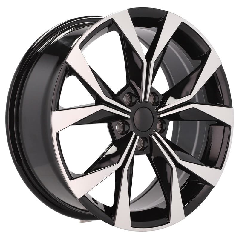 4 jantes 8.0 19 5x112 design skoda noir brillant