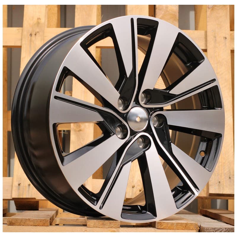 4 jantes 7.5 18 5x114.3 design kia noir brillant