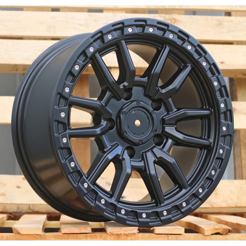 4 jantes 8.5 17 5x139.7 noir mat