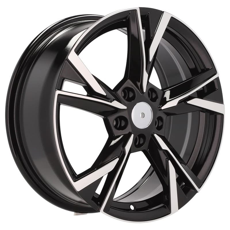 4 jantes 7.5 18 5x112 design skoda noir brillant