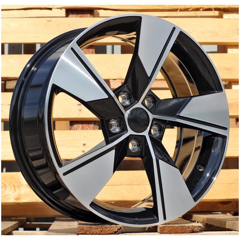 4 jantes 7.0 17 5x112 design skoda noir brillant