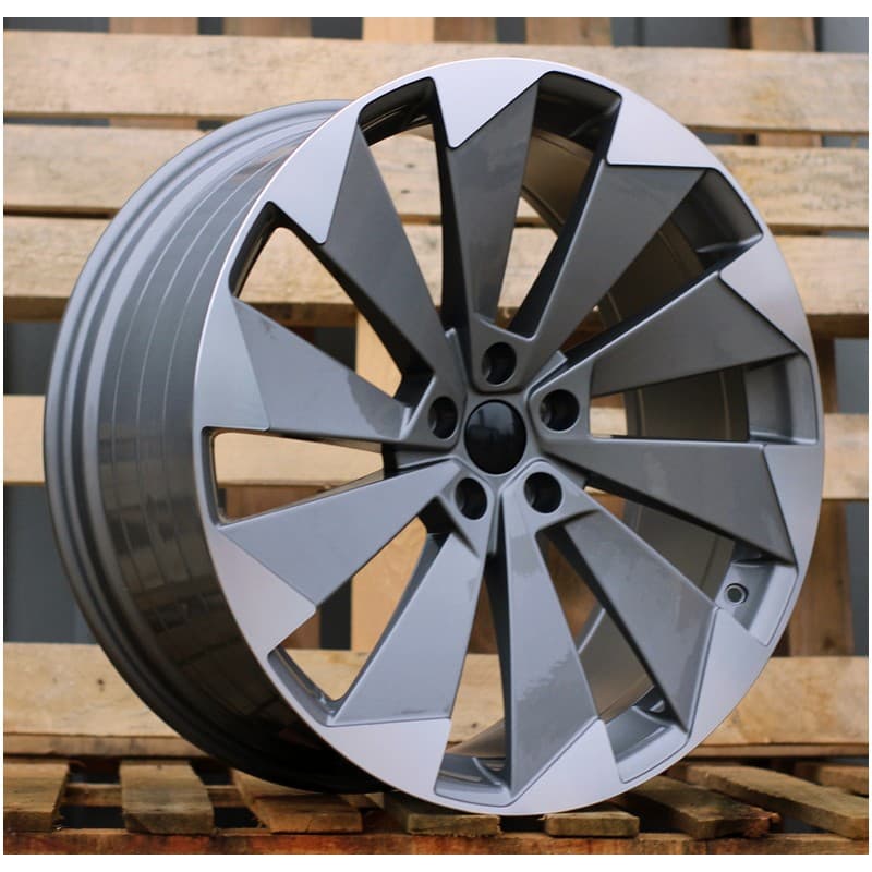 4 jantes 8.5 21 5x112 design skoda gris brillant