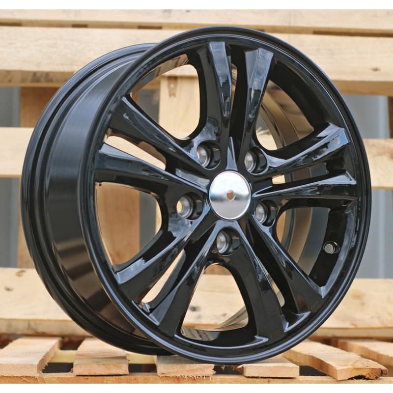 4 jantes 6.0 15 5x114.3 noir brillant