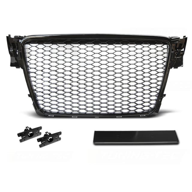 Grille sport noire brillante s'adapte à audi a4 b8 08-11.