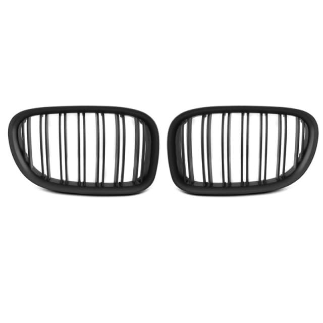 Grille noire mate double bar s'adapte à bmw f01 09-15.