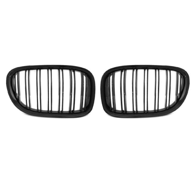 Grille noire brillante à double barre s'adapte à bmw f01 09-15.