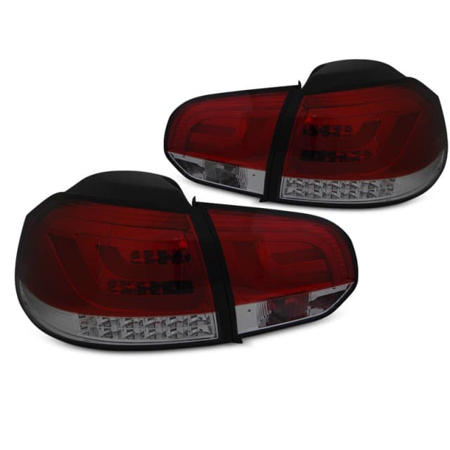 Feux arrière à barre led fumé rouge s'adaptent à vw golf 6 10.08-12