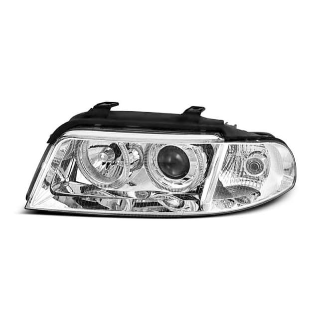 Phare angel eyes chrome s'adapte à audi a4 01.99-09.00