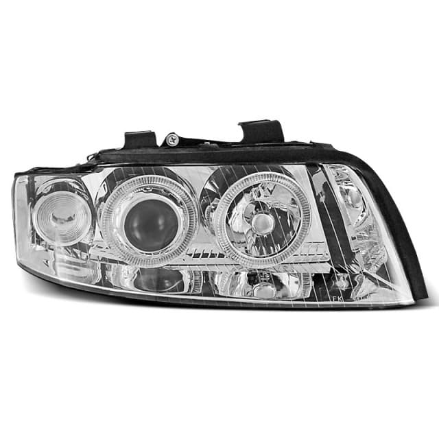 Phares angel eyes chrome s'adaptent à audi a4 10.00-10.04