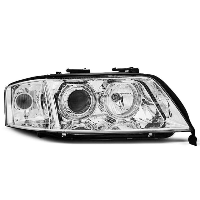 Phares angel eyes chrome s'adaptent à audi a6 05.97-06.01