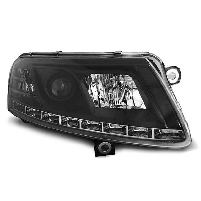 Phares vrais drl noirs s'adaptent à audi a6 c6 04.04-08