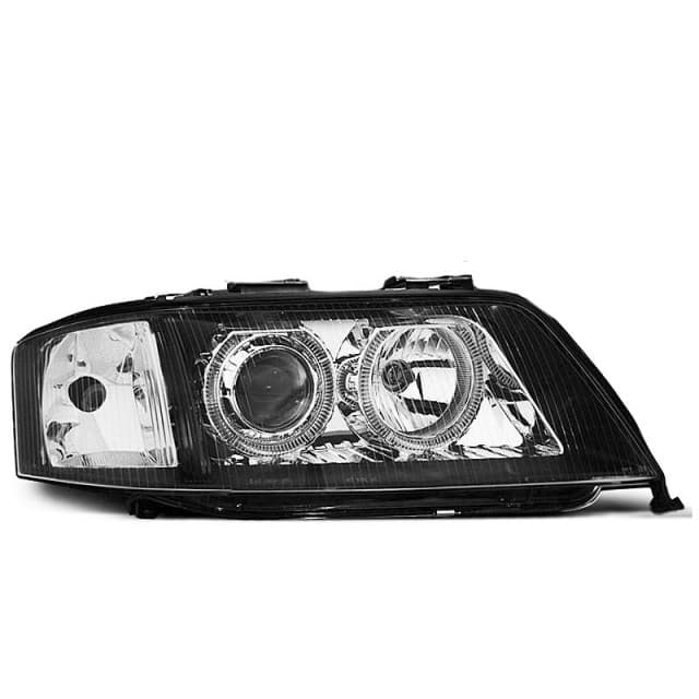 Phares xenon yeux d'ange noirs s'adaptent à audi a6 05.97-09.99