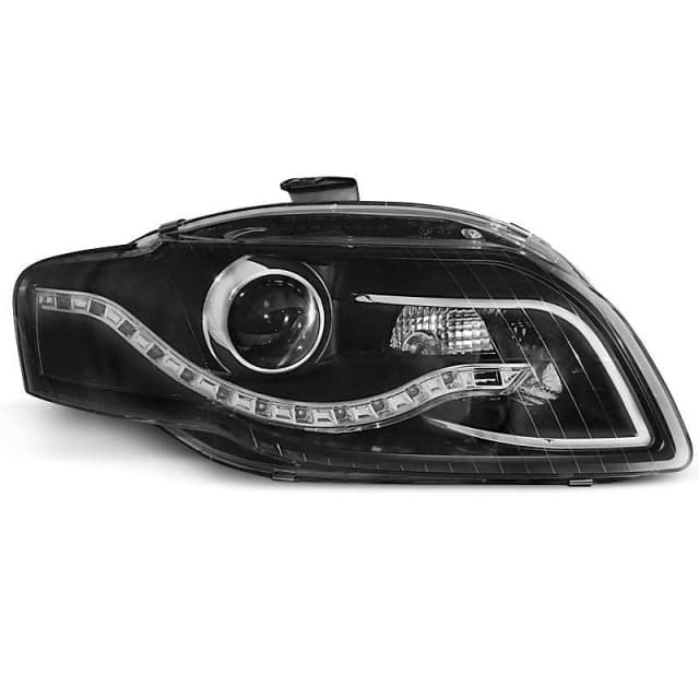 Phares vrais drl noirs s'adaptent à audi a4 b7 11.04-03.08