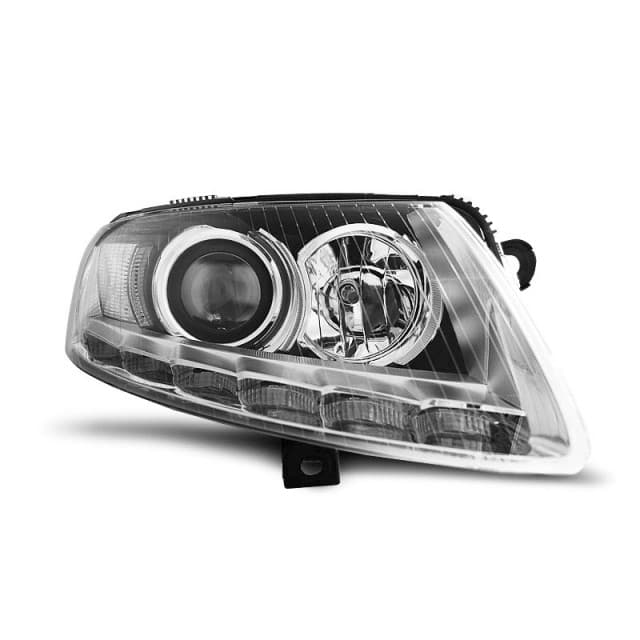 Phares xenon vrais drl chrome s'adaptent à audi a6 c6 04.04-08