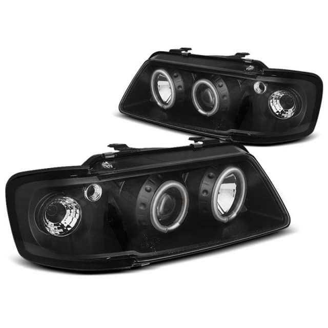Phares angel eyes ccfl noirs s'adaptent à audi a3 8l 08.96-08.00