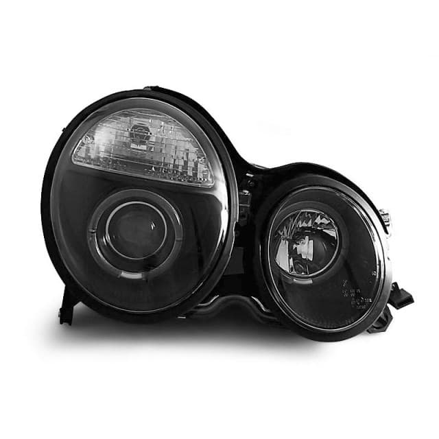 Phares angel eyes noirs s'adaptent à mercedes w210 e-classe 06.99-02