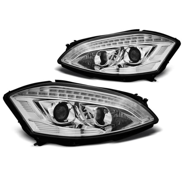 Phares xenon jour chrome s'adaptent à mercedes w221 05-09