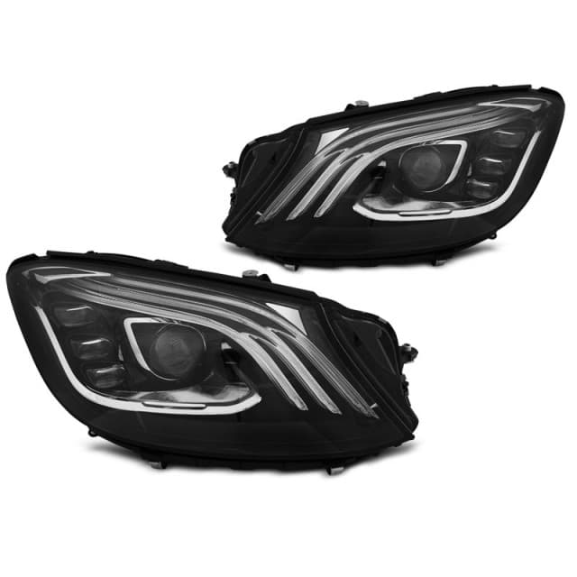 Phares led noirs s'adaptent à mercedes w222 13-17