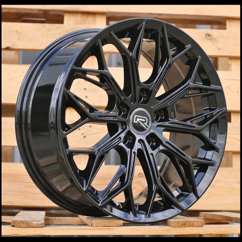 4 jantes 7.5 17 5x108 noir brillant