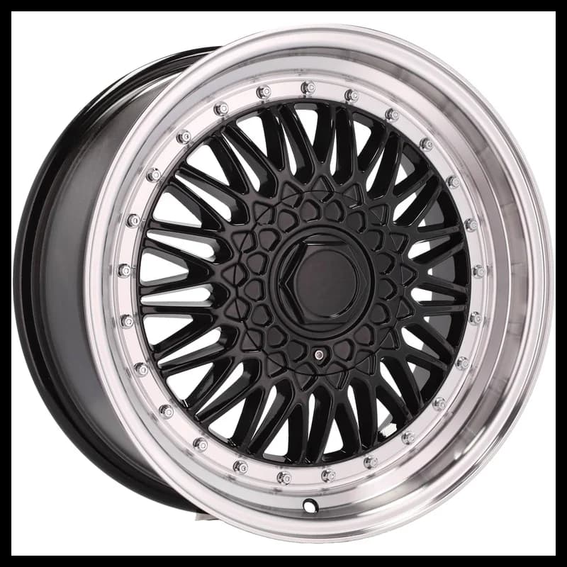 4 jantes 7.0 15 4x100 noir brillant