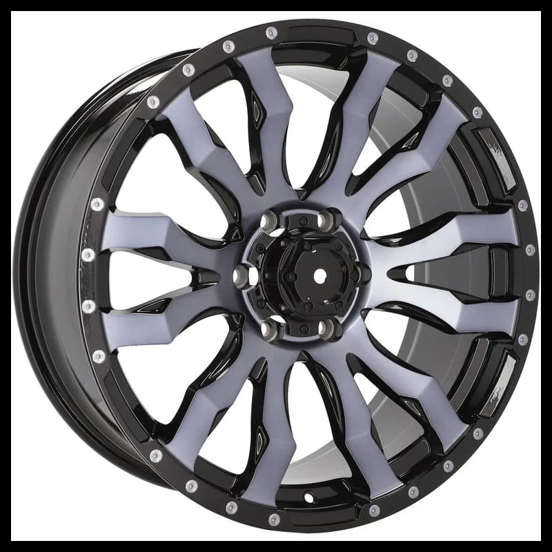 4 jantes 8.5 18 6x139.7 noir brillant