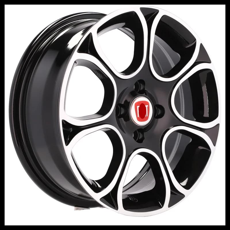 4 jantes 6.0 15 4x98 design fiat noir brillant