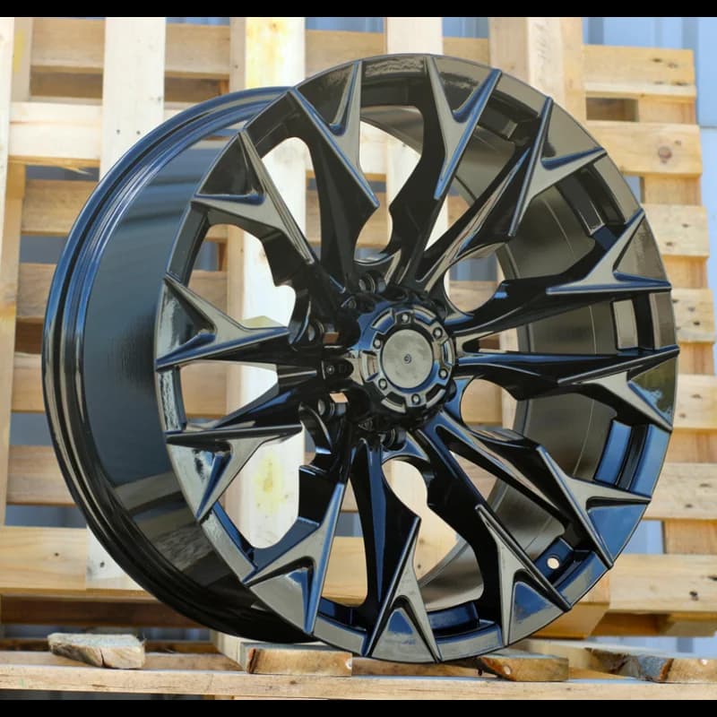 4 jantes 8.5 16 6x139.7 noir brillant